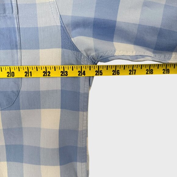 Cinch Check Pattern Button-Down Long-Sleeve Shirt Blue Men's Medium 100% Cotton - Picture 10 of 11